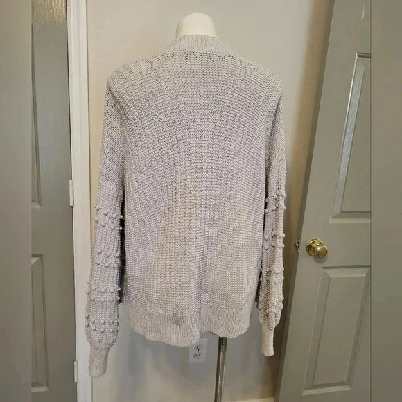 Madewell Bobble Pom Pom Balloon Sleeve Open Front Cardigan Sweater(M) - Picture 7 of 10